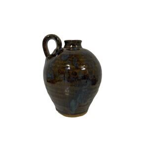 Vintage Pottery Moonshine/Water Jug Pitcher Brown Glazed